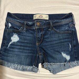 Hollister Blue Jean Shorts Distressed Denim